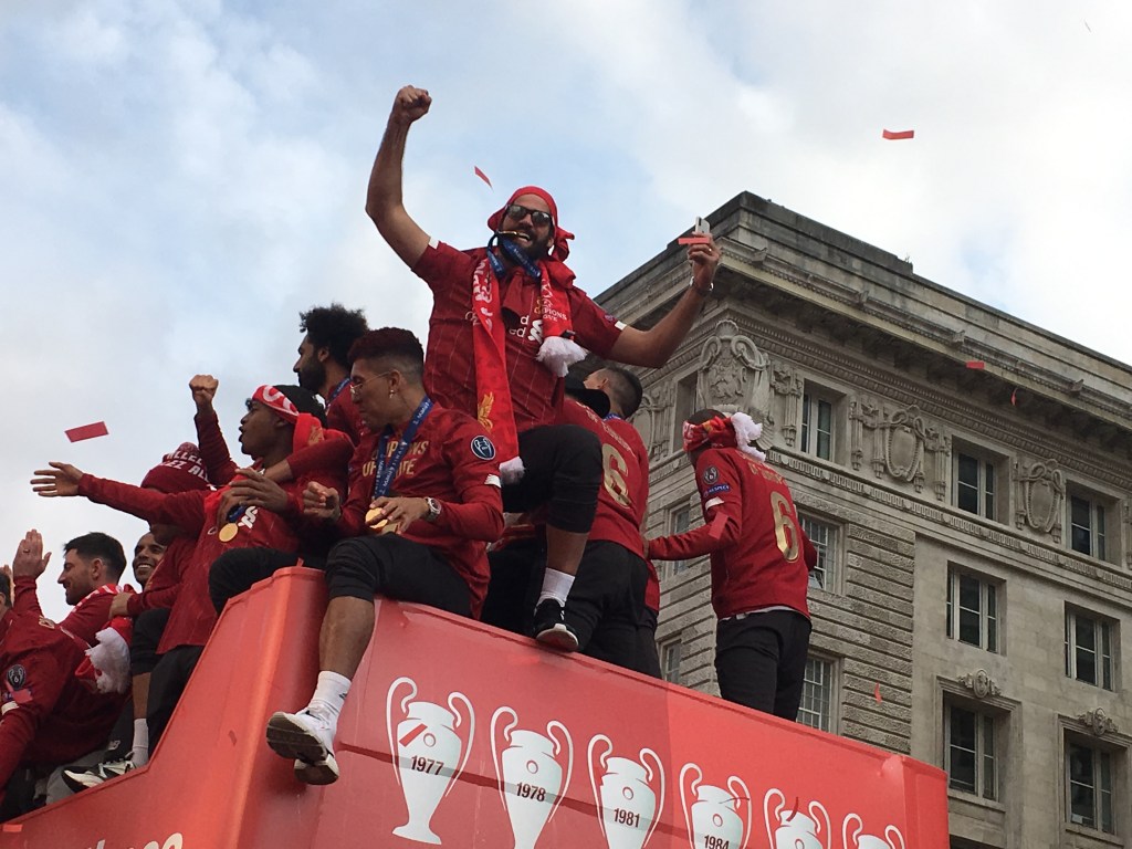 The open-top bus parade in 2019